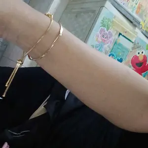 Gelang Serut Bulat Titanium Anti Karat Murah Perhiasan Lapis Emas 24k Anti Luntur Wanita Fashion Jewelry Gelang Rantai Murah