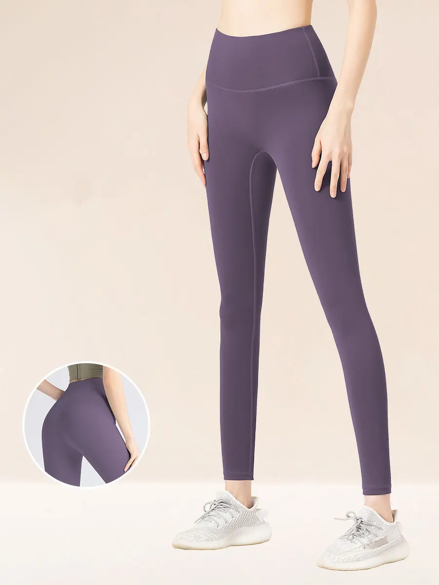 No Embarrassment Line Peach Lift Hip Yoga Pants High Waisted Tummy Tuck Running Exercise Nude Sport Pants For Women