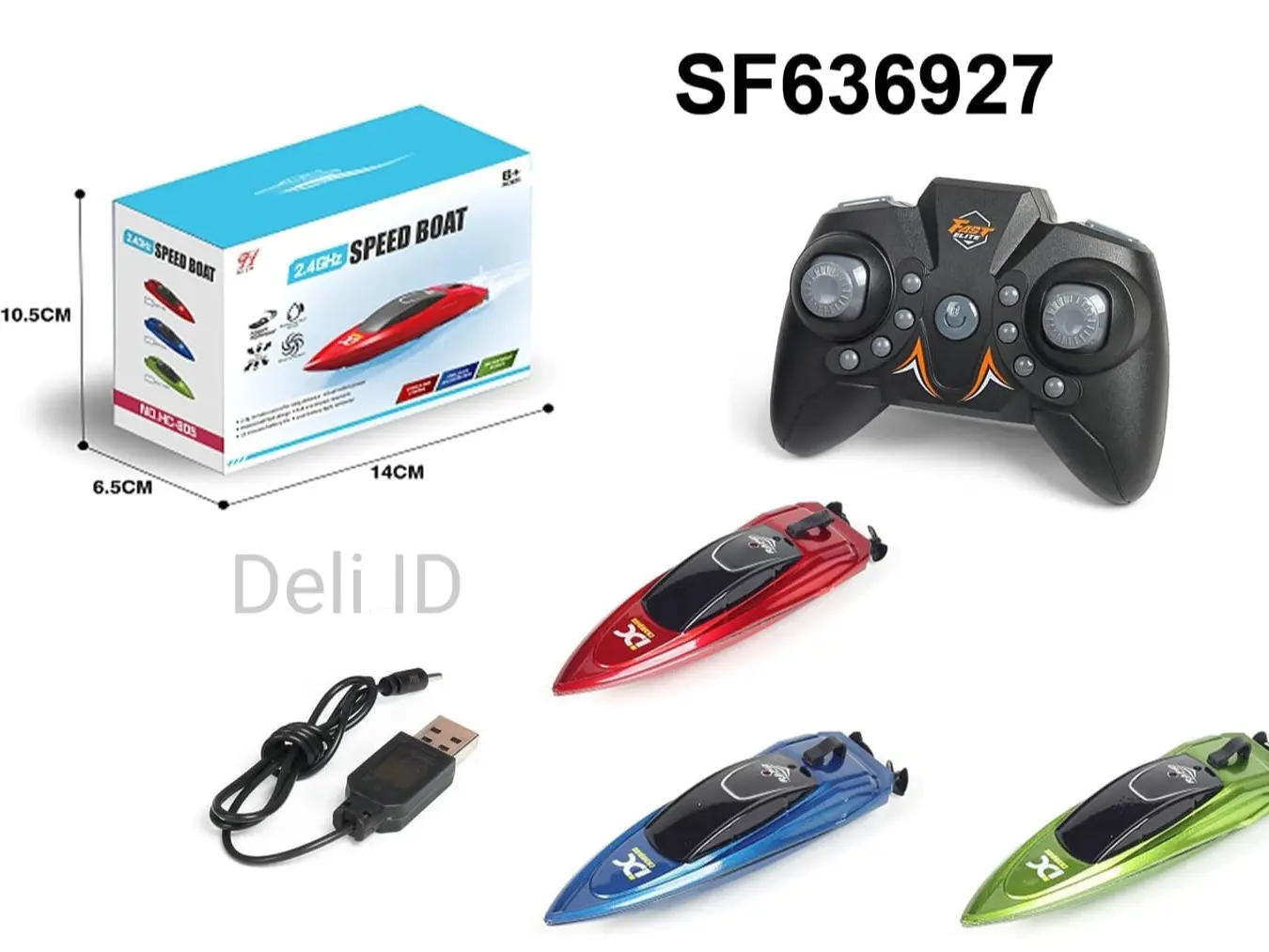 Mainan Anak Remot Kontrol Remote Control Kapal Perahu Speed Boat Mini Frekuensi 2.4 Ghz RC Toys