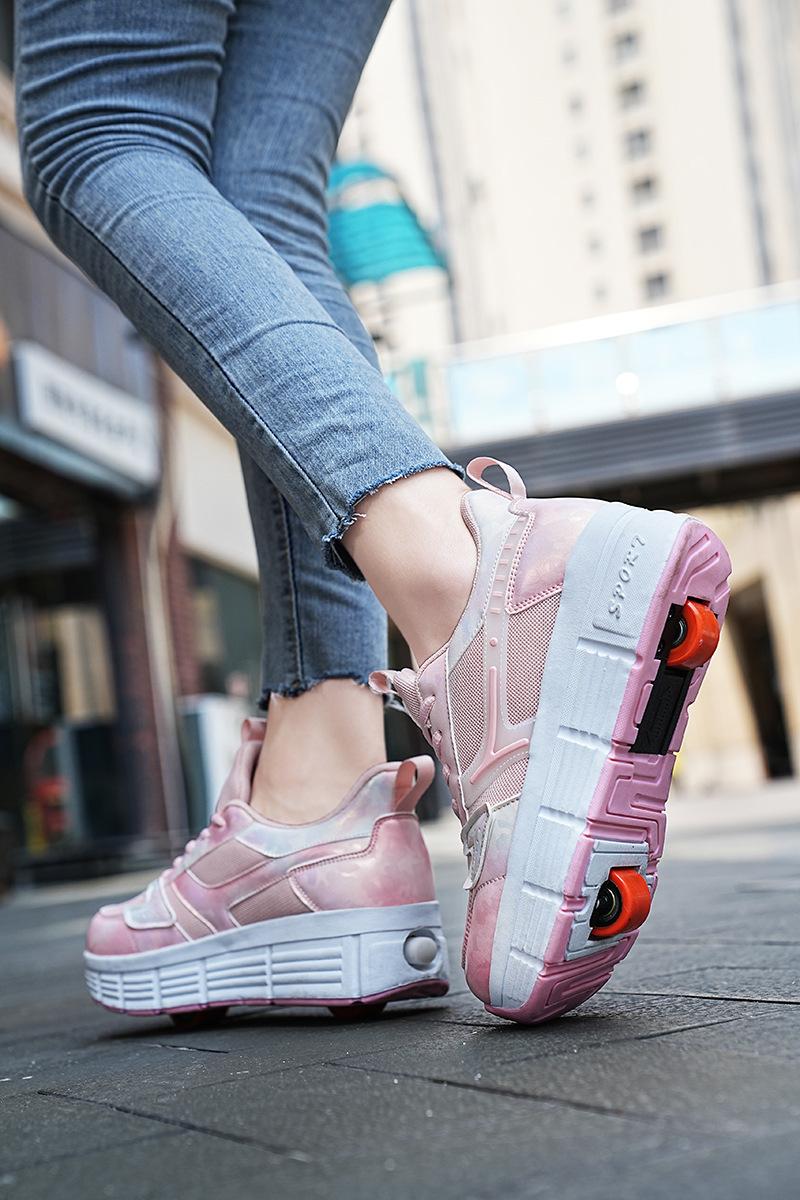 Product Introduction of Huiluo Heelys Skates Rollerskate LED Light Shoes with Shoelace Wheels Factory Direct Sales Order 6