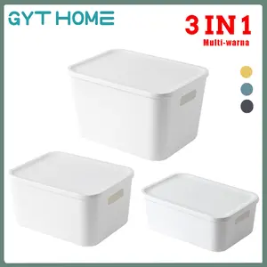 RTL 3IN1 Storage box dengan tutup kotak penyimpanan serbaguna storage box multifungsi