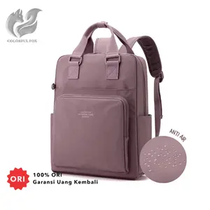 Tas Ransel Wanita Backpack Wanita Remaja Tas Bahan Anti Air Muat Laptop 14 Inci COLORFUL FOX 1231
