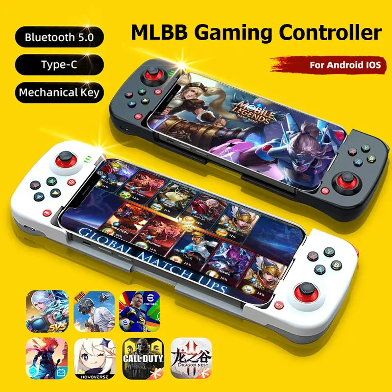 Type-C Game console Telescopic Mobile Phone D3 Gamepad Bluetooth5.0 Wireless Game Controller For MLBB eFootball PUBG Android iOS NSS witch PS4