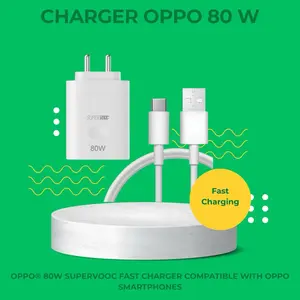 Charger 80W, 33W, 67W SuperVOOC Fast Charging Kompatibel dengan Smartphone Oppo Pengisian Cepat dan Efisien