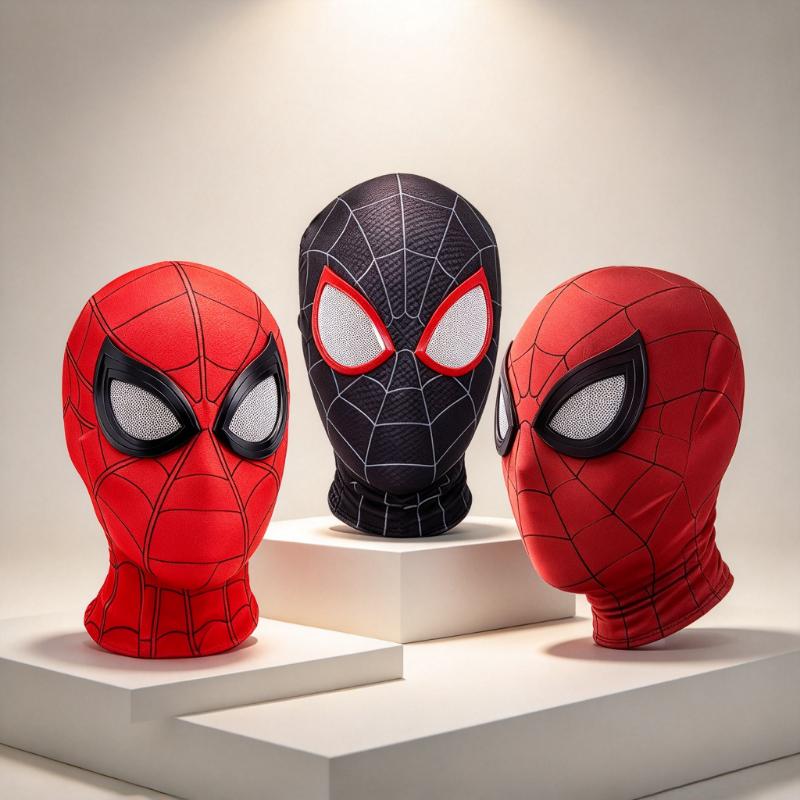 Mặt nạ đầu đàn Người Nhện co giãn, phụ kiện đội đầu, mặt nạ của Peter Parker, trang phục Halloween, quà tặng lễ kỷ niệm, mặt nạ cosplay, trang phục siêu anh hùng.