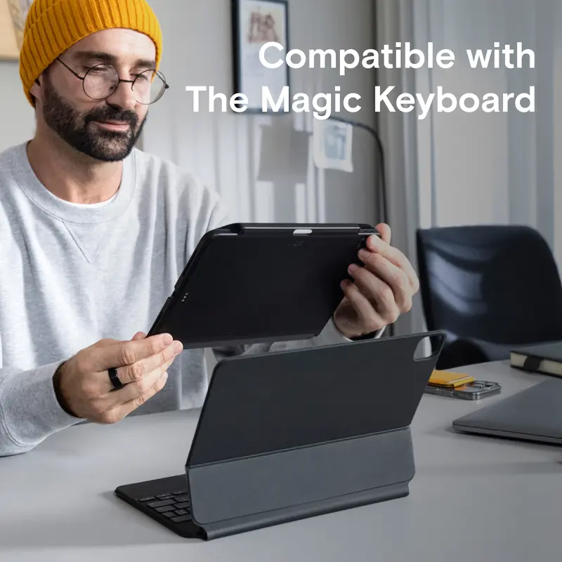 Ốp Có Nút Snap MOFT, Dành Cho iPad Pro 12.9 "(5), Tương Thích Với Bàn Phím Ma Thuật Và Kết Nối Từ Tính, Giá Đỡ Đa Năng, Có Ngăn Đựng Bút Chì 2