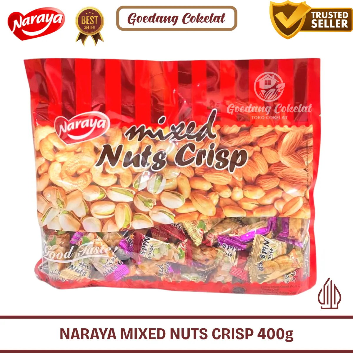 Naraya Mixed Nuts Crisp Crispy Permen Teng-Teng 400gr