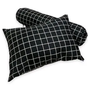 Sarung Bantal Motif Kotak-kotak / Sarung Bantal Resleting & Sarung Guling Tali kain katun