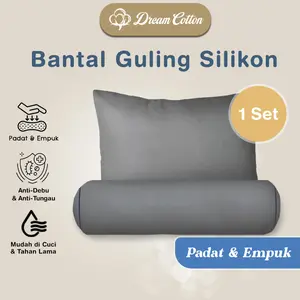 [Bantal Guling Set 2in1] Dreamcotton Bantal Guling Tidur Silikon, Bantal Hotel List Samping Uk 65x45cm Fast Rebound Teknologi Anti Kempes
