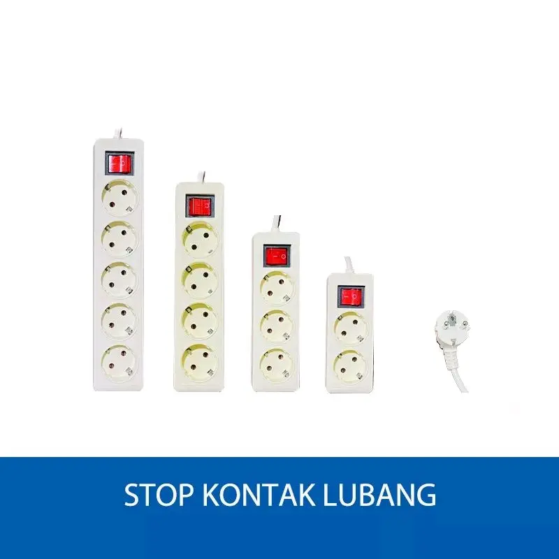 Stop Kontak Kabel 3 Lubang 4 Lubang 5 Lubang / Stopkontak + Saklar / 1,5 Meter 3 Meter 5 Meter - Kabel Roll 0