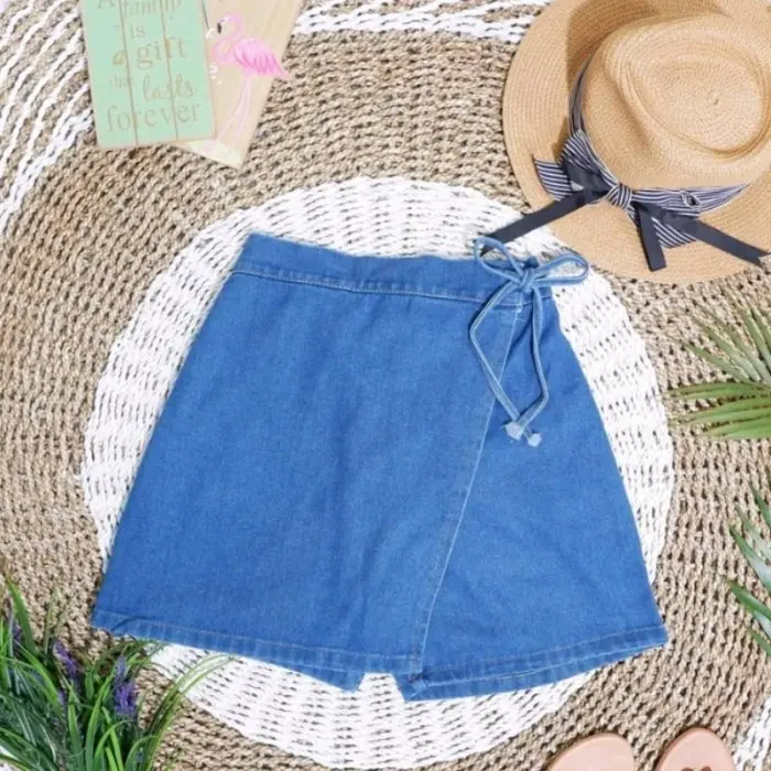 V㊚8V GWEN DENIM SKORT SKIRT PANTS ROK CELANA WANITA BEST SELLER 2993 O♫AI 1
