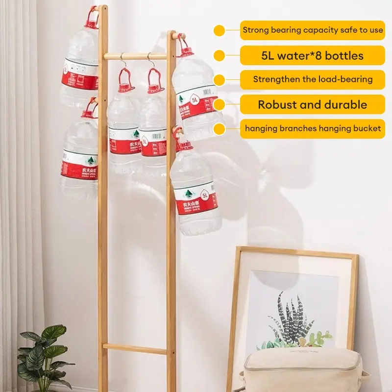 Gantungan baju berdiri gantungan tas stand hanger aesthetic Gantungan baju hanger Rak mantel kayu kayu Gantungan Baju Coat Rack Gantungan Tas Dan Topi Multifungsi Gantungan Tas 7