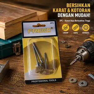[COD MURAH] Sikat Kuningan Mini Freed 16MM - Set Isi 3pc Sikat Kawat Brass - 16MM - sikat mini die grinder bor tuner 3 mm logam