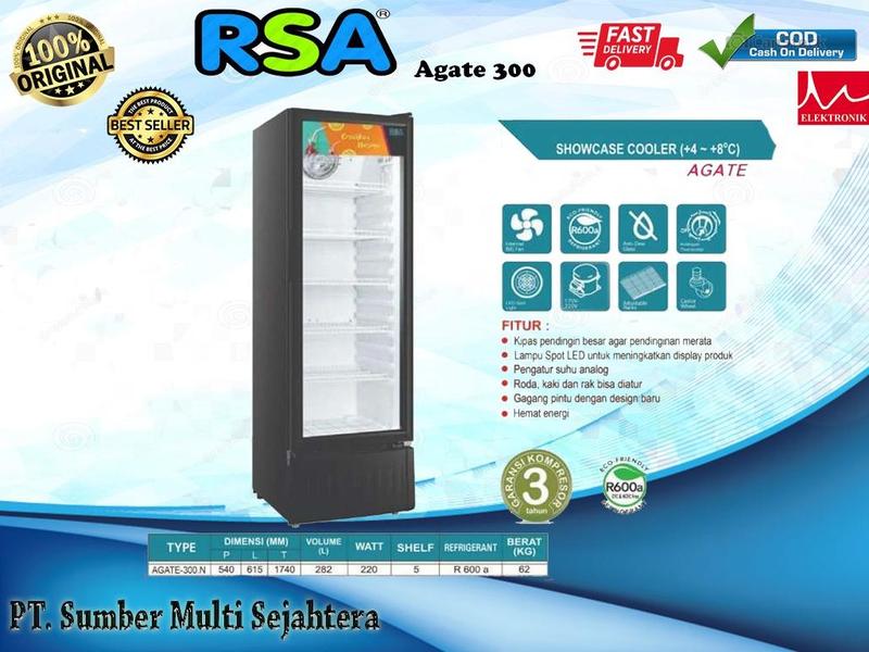 SHOWCASE RSA AGATE 300 KULKAS MINUMAN 5 RAK - Shop | Tokopedia