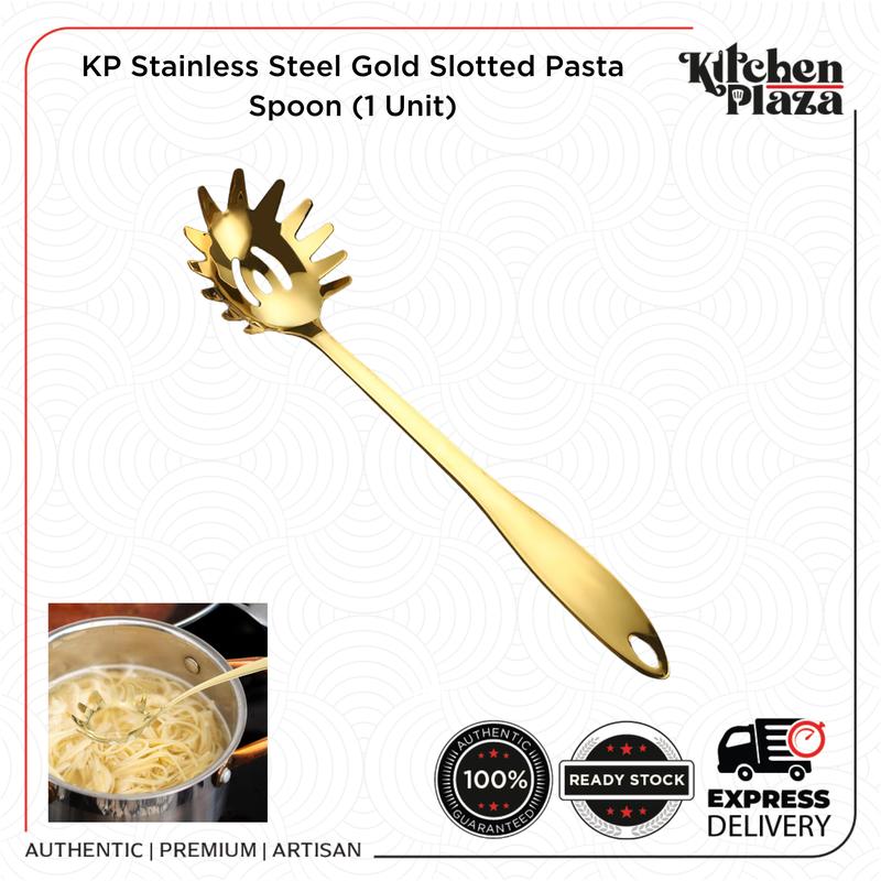 KP Stainless Steel Gold Slotted Spaghetti/Pasta Spoon Server - TikTok ...