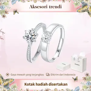 Cincin Pasangan Sepasang Cincin Kawin Upacara Niche Sederhana dan Bergaya Adjustable Rings Kualitas Tinggi Desain Trendi