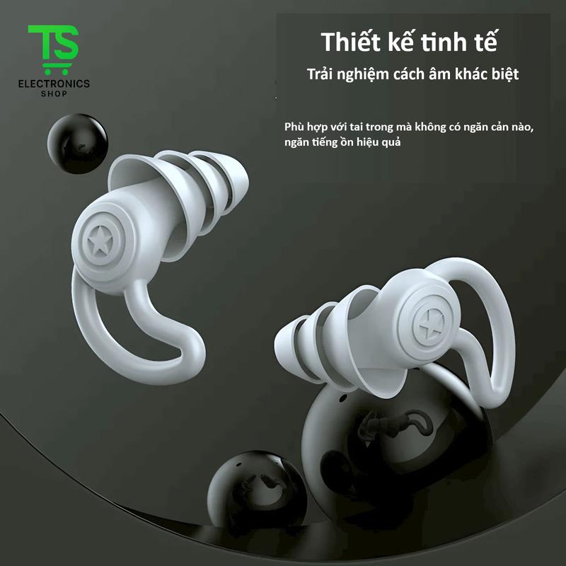 Nút tai silicon giảm tiếng ồn, Nút tai hình vây cá mập, Nút tai ba lớp mềm mại dùng khi nghỉ trưa văn phòng cách âm khi ngủ