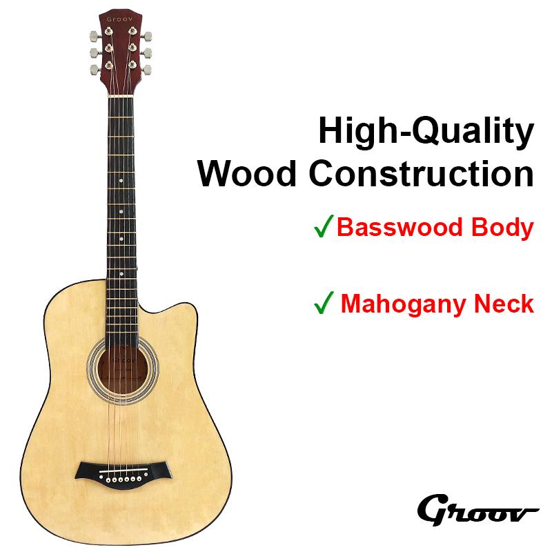 Product Introduction of Gitar Akustik, GROOV, 38 Inci, Dengan Pakej Bernilai, Termasuk Capo Pilih Gitar, Beg Gig, Pemegang Pilih, Aksesori Tali Capo, Muzikal Asli, Sesuai sebagai Hadiah Krismas Muzik 48