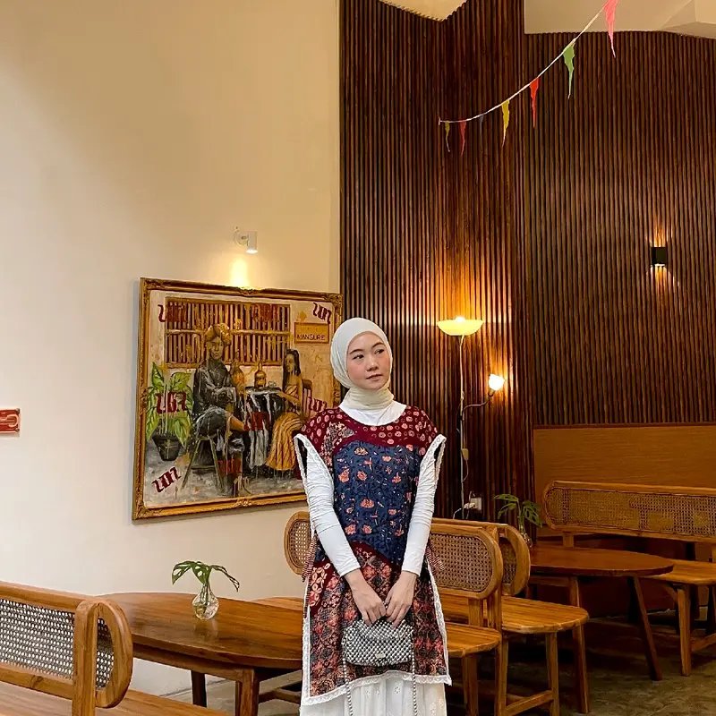 Nonita Vest Rompi Batik Modern Wanita Kerja Model Terbaru Atasan 3