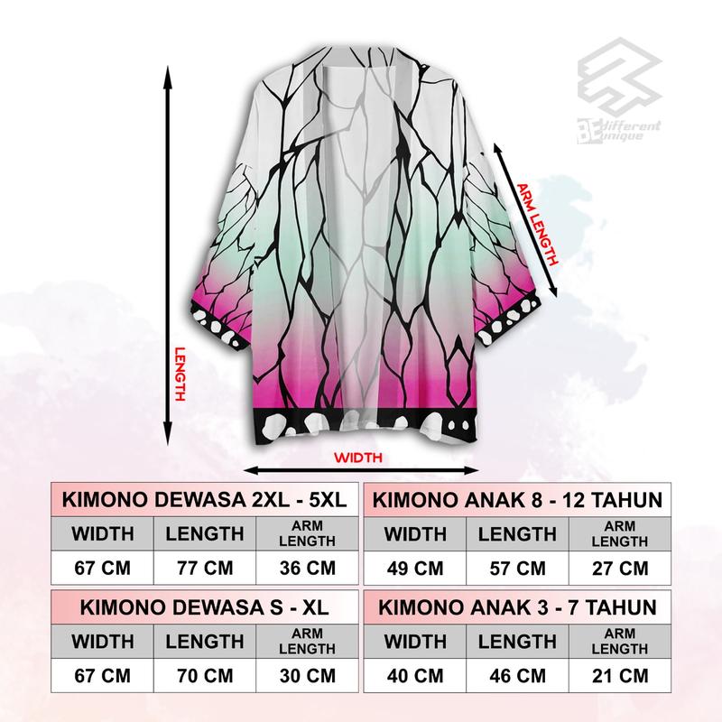 Kimono Outer Outwear Casual  FullPrint 3R YY 1