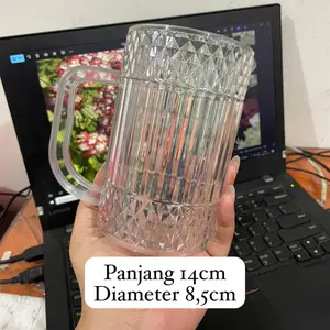 PAKET Gelas Mika Plastik Premium Tebal 3 Pcs 6 Pcs 1 Lusin Bening Motif Kristal Kitchenware Transparan Unik untuk Dapur Anda