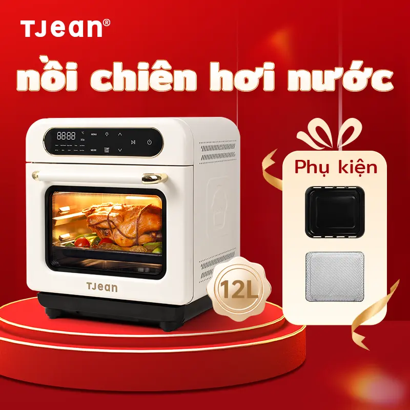 Lò Nướng Hơi Nước, TJean, Lò Nướng Gia Dụng Đa Chức Năng (12L)