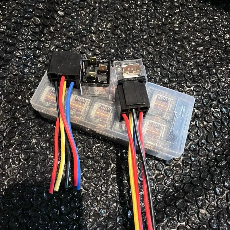 RELAY SET SOKET KABEL UNTUK LAMPU TEMBAK D2 LASER KLAKSON BILED LAMPU UTAMA - RELAI 4 KAKI TRANSPARANT UNIVERSAL 80A