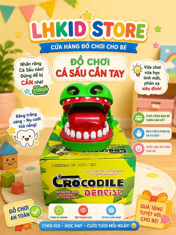 ĐỒ CHƠI CÁ SẤU CẮN TAY LOẠI LỚN Toy - Đồ Chơi Gia Đình
