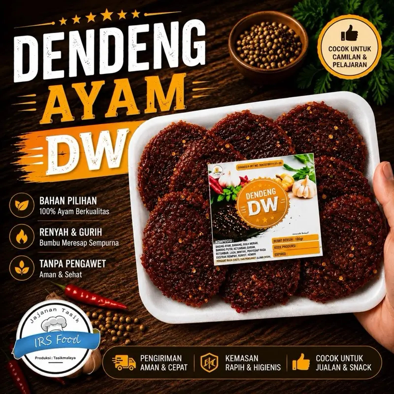 Dendeng daging ayam mix sapi dua wanita langsung resmi dari pabrik tasikmalaya jawa barat Snacks Food