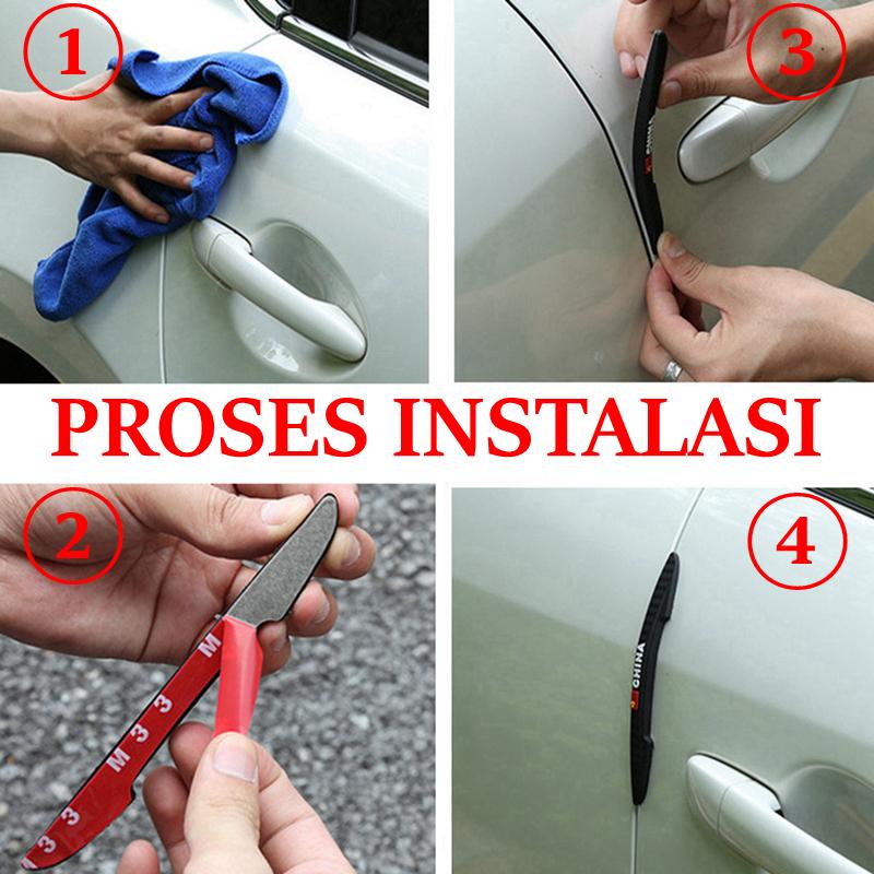 XYKJ 4PCS Strip Karet Pintu Pelindung Pintu Mobil Door Guard Stiker Mobil Protection Stiker Mobil 8