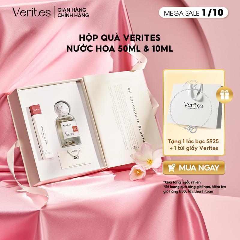 [Tặng 1 lắc tay bạc 925 ] Hộp Quà Nước Hoa VERITES Her Summer 50ml & 10ml
