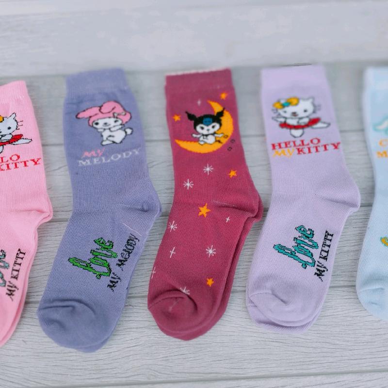 Kaos Kaki Anak Cewek Karakter Lucu Coromi Melody Cinnamorol Hello Kitty - Fashion (3 Pasang) 5