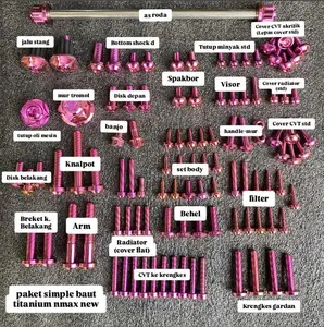 Paket Simple Baut Titanium Nmax New Original Grade 5 Anti Karat Kualiti Tinggi untuk Nmax New dengan Standar Grade 5 dan Kualitas Terbaik