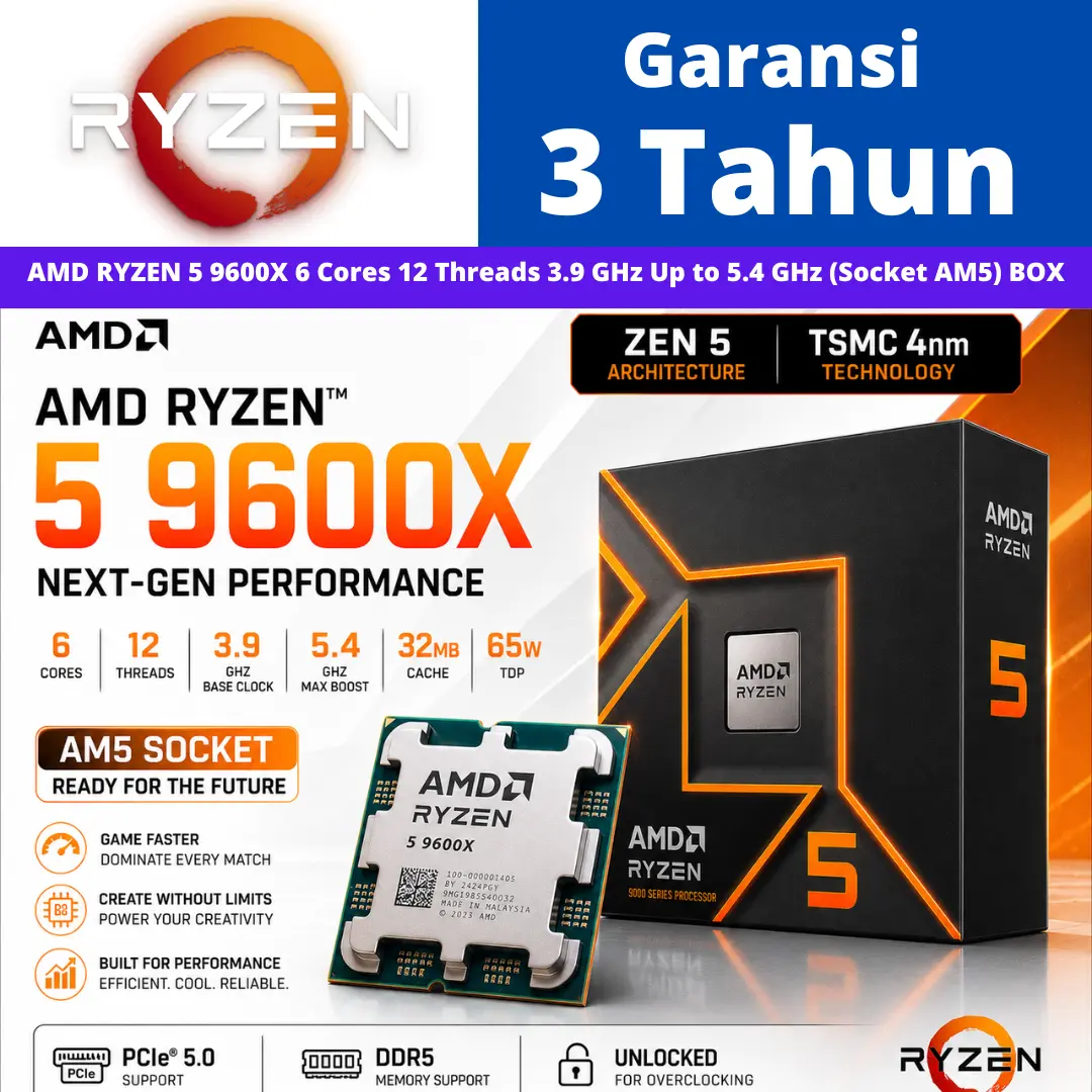 PROCESSOR AMD RYZEN 5 9600X 3.9 GHZ BOX Socket AM5