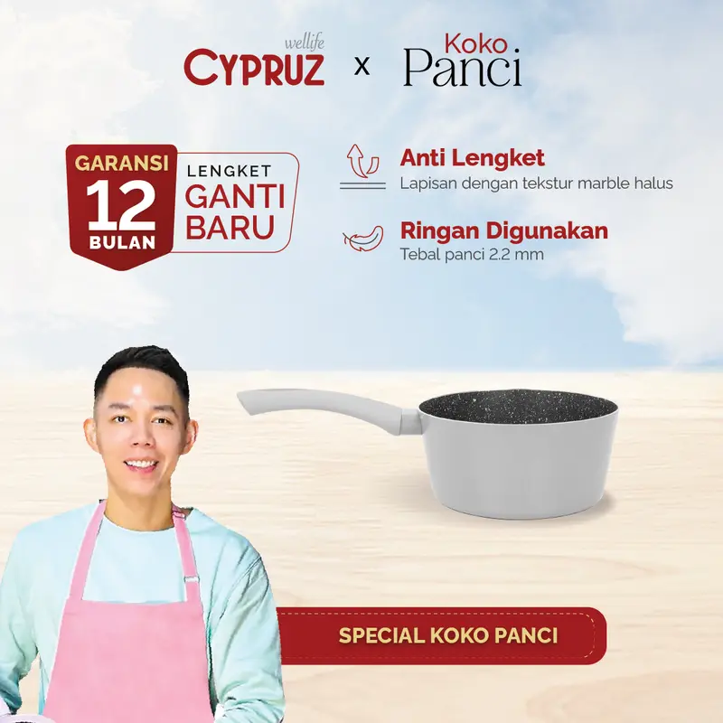 [SPECIAL KOKO PANCI] [COD] Cypruz Panci Susu 16cm Anti Lengket Sauce Pan Premium Featherlight Series Abu 16 cm Kitchenware 0