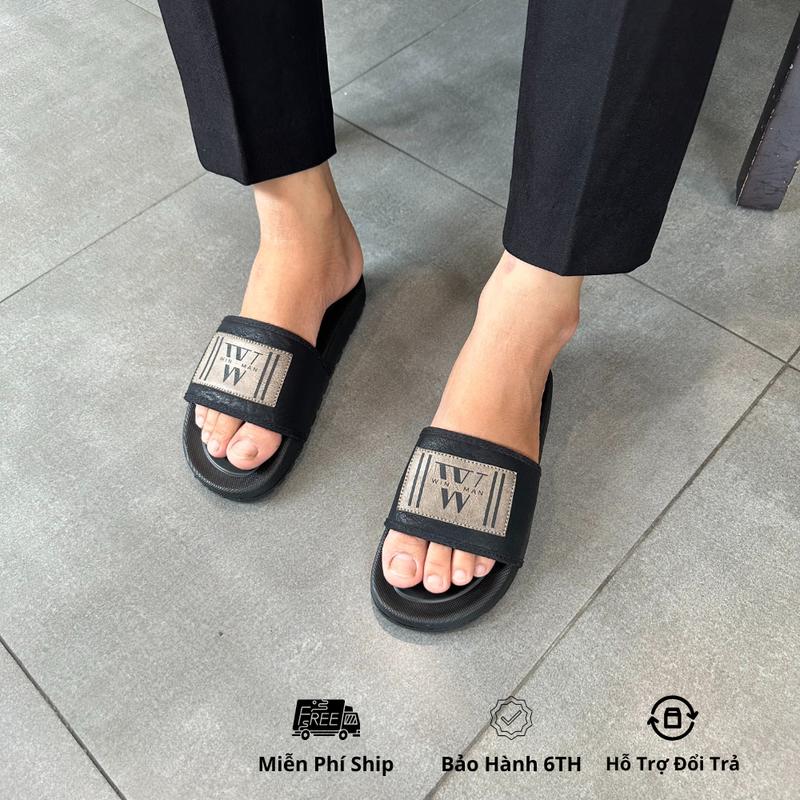 Dép Lê Nam Quai Ngang Khắc Logo WIN MAN Đế Bằng Cao Cấp chất liệu Da Sít Kiểu dáng Thời Trang Đế Cao Su Chống Trơn Trượt làm quà tặng - Size 38 - 44 DéP slipper DéP