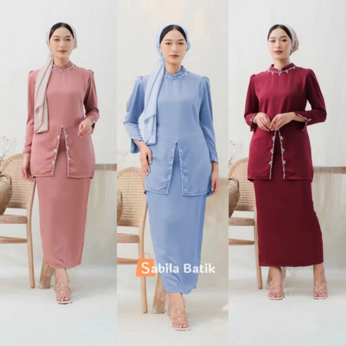 Baju Kurung Wanita Set model sesuai Katalog