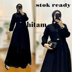 baju gamis wanita dewasa model terbaru/baju gamis dewasa /fashion wanita Kancing Muslim WANITA