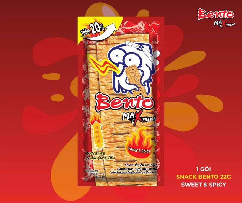 BÁNH SNACK HẢI SẢN BENTO SWEET & SPICY ĐỎ 22G