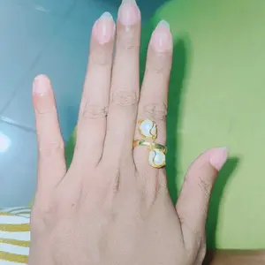 Cincin Mutiara Tinju Air Tawar Ikat Lapis Emas 24k