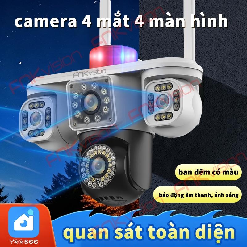 Camera 4 Mắt 4 Màn Hình Yoosee 24MP Xem Đêm Có Màu Ngoài Trời Chống Mưa Nước An…