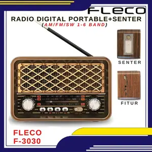 FLECO F-3030BTL Radio Digital Portable Am/Fm/Sw Band / Radio Bluetooth Radio Jadul