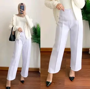 Kulot Scuba Cubit Highwaist Jumbo Muat BB 40-85kg | Celana Kulot Wanita Basic HW Terlaris