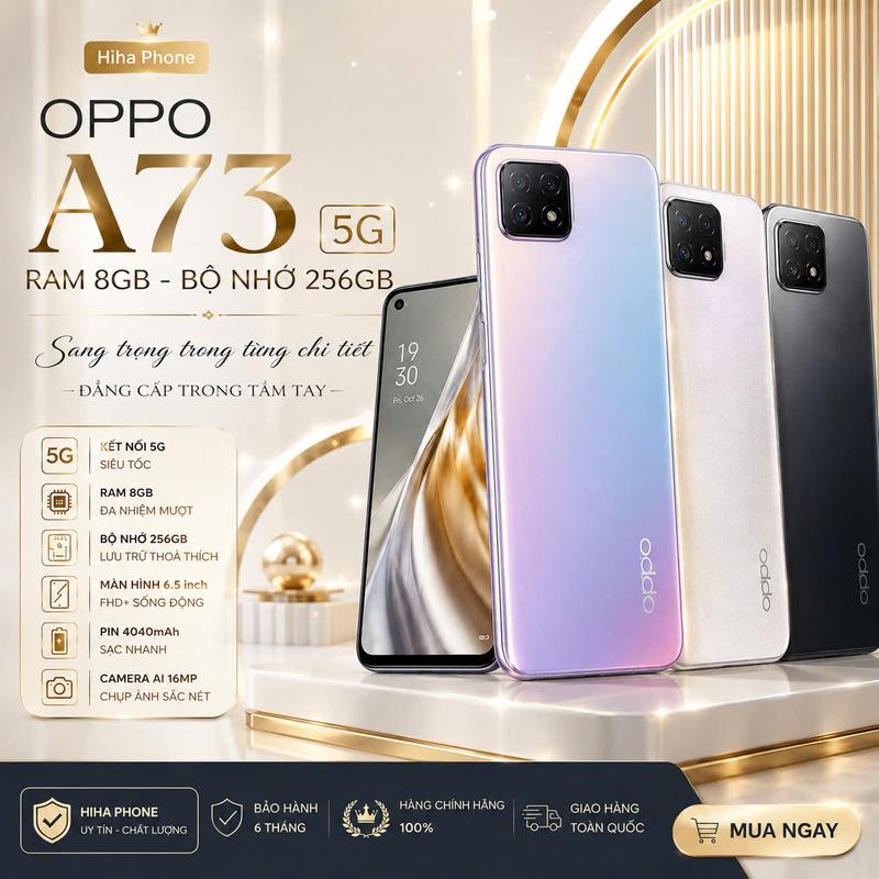 .2nd hand. Điện thoại OPPO A73 5G vivi - camera AI - TẶNG PHỤ KIỆN