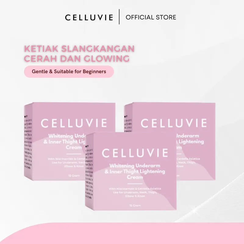 celluvie glutathione 4 PCS Pencerah Ketiak Celluvie Underarm Lightening Cream With Niacinamide &  Glutathione bundling