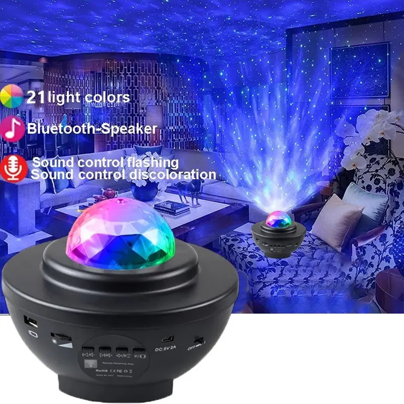 USB Projector Night Light LED Star Galaxy Starry Projector With Music Bluetooth Speaker Remote Control