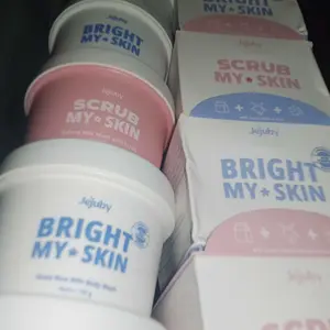 [TWIN BODY MASK] Gluta Rice Milk Mask + Sakura Milk Mask with Scrub | Masker & Scrub Badan Pemutih