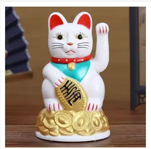 PROMO Maneki Neko Lucky Cat Qian Gold 12cm Kucing Hoki Koin Emas Patung Boneka Kucing Hoki Rejeki Yuan Bao