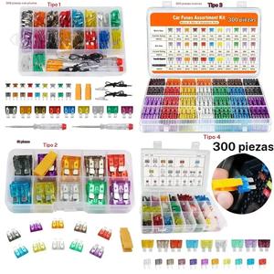 Kit de fusibles para automóvil 51/300/306 piezas, 160 mini fusibles tipo lámina, 90 fusibles estándar, 50 microfusibles, 1 extractor de fusibles, colores surtidos, modo de alimentación sin carga