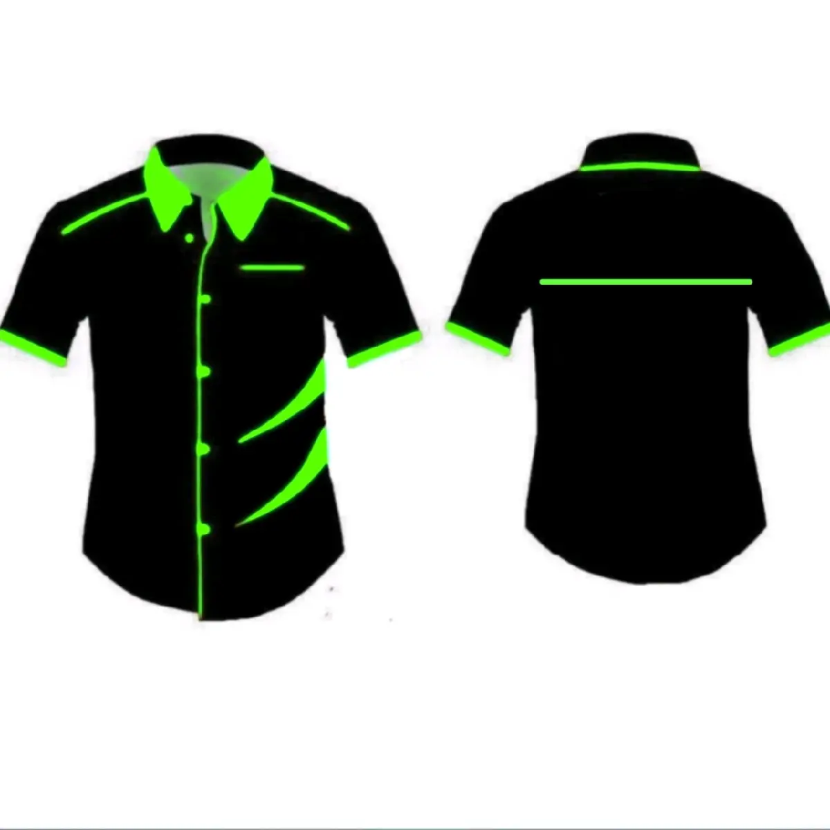 kemeja seragam kerja dan komunitas Baju Pendek Hitam Wearpack Pria Wanita Atasan Safety